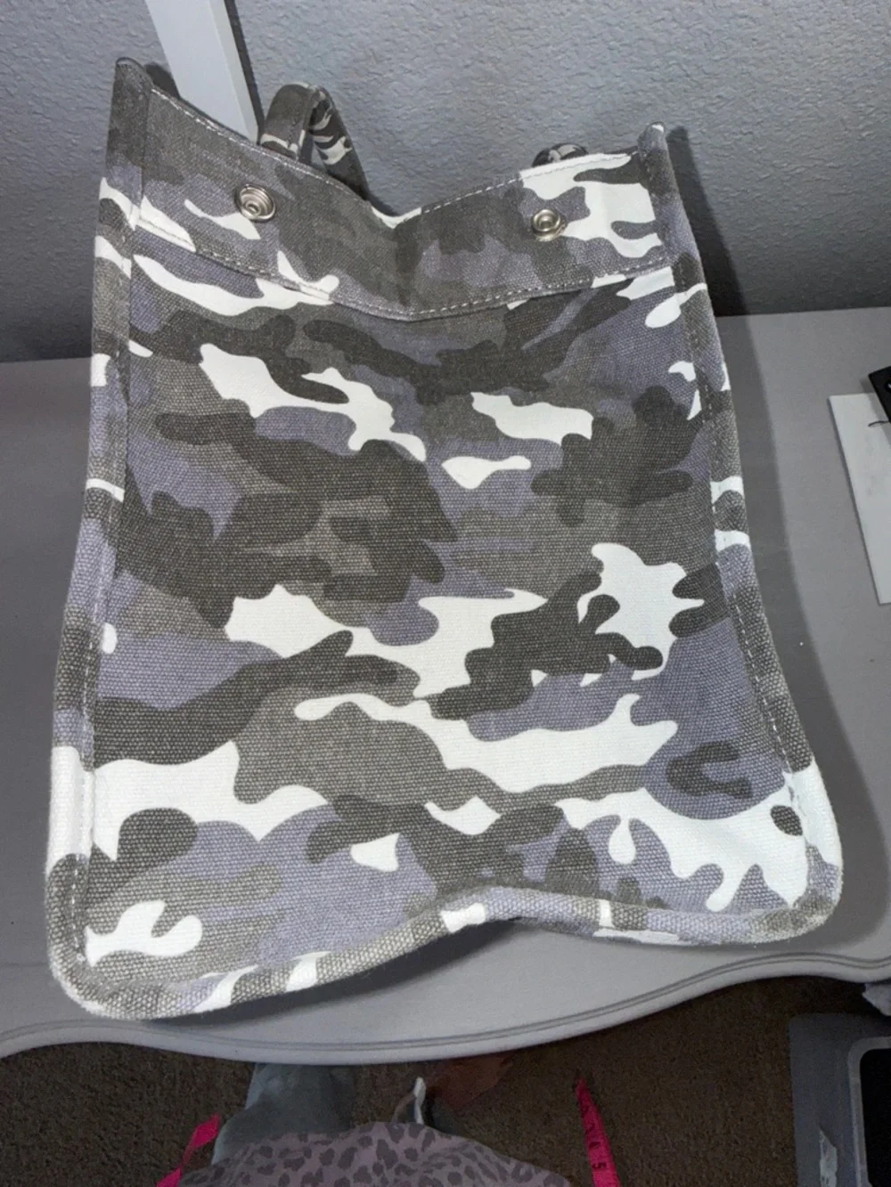 Quilted Koala Gray Camo Tote-Crossbody with Glitter Heart, and Pink Crossbody - Picture 13 of 14